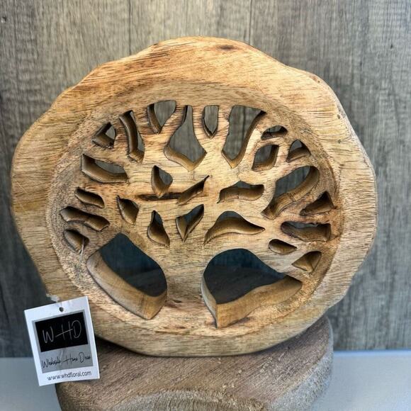 Rustic Tree of Life Home Decor Wood Tree Home Decor Tree Sitter NEW FAST SHIP - Picture 1 of 7